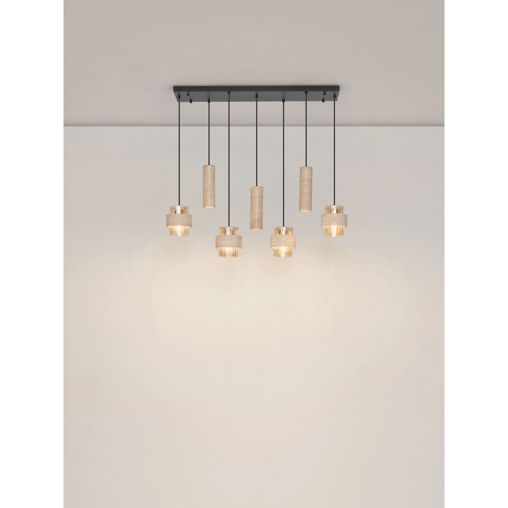 7-lichts hanglamp Melony modern zand bruin Lyora 5212063501263