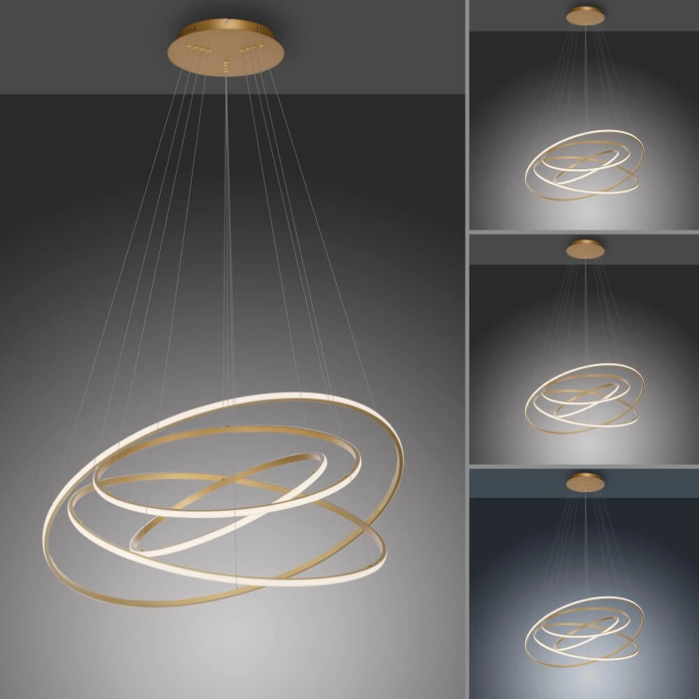 Moderne hanglamp Tessara messing Paul Neuhaus 4012248372661