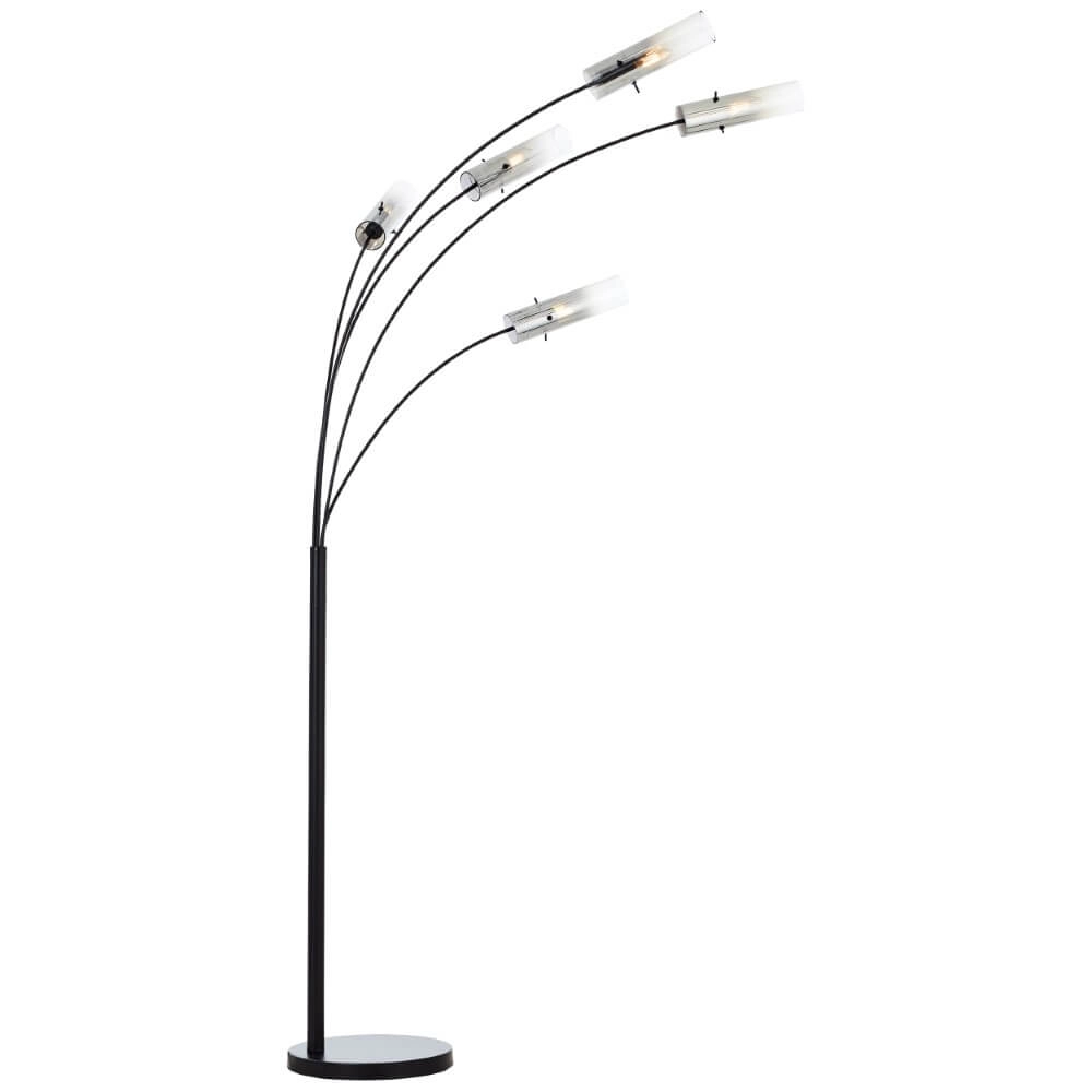 Vloerlamp Glasini zwart met smoke glas Brilliant 4004353429545