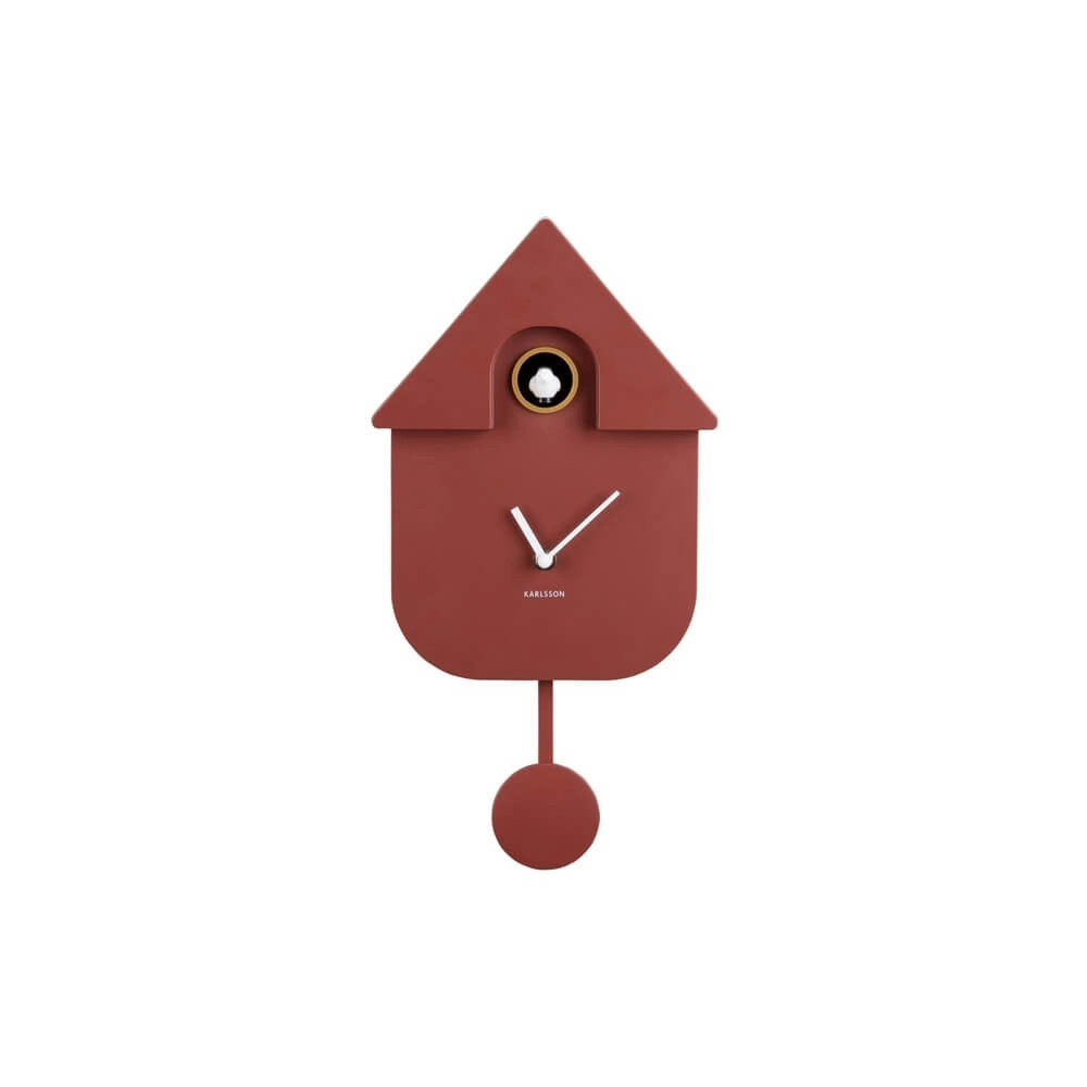 Wandklok Modern Cuckoo okerrood