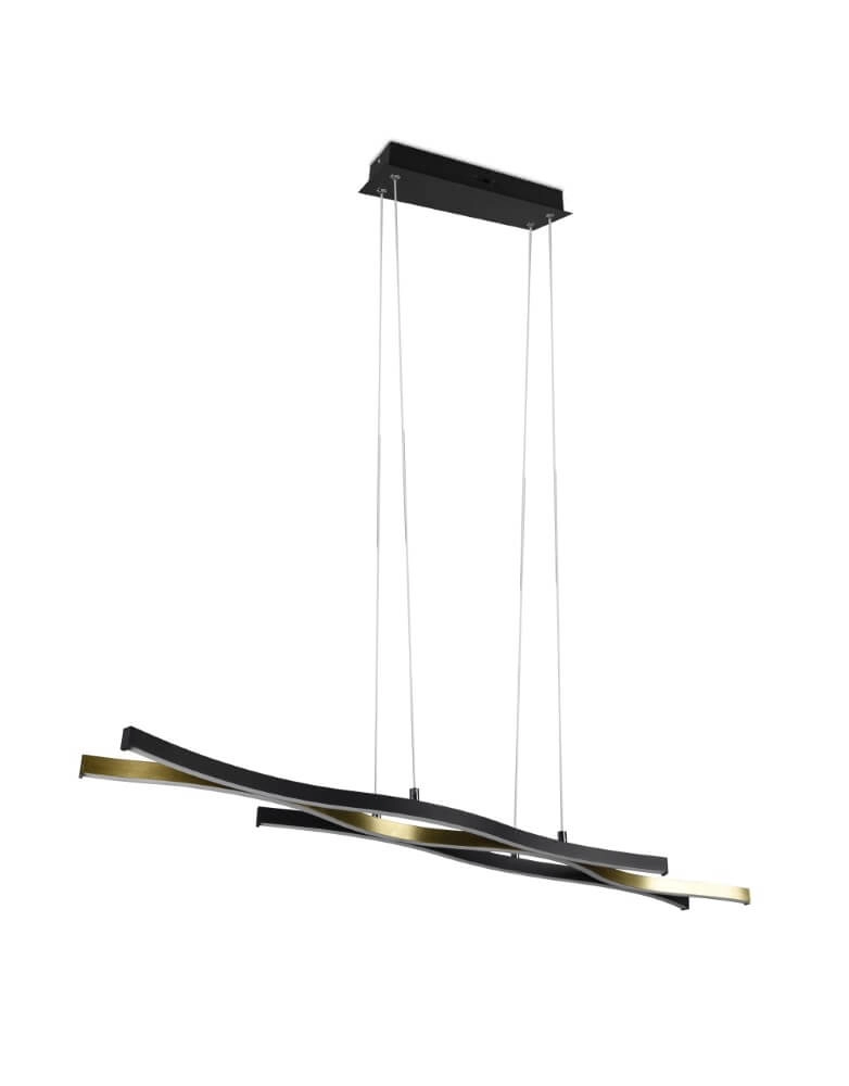 Hanglamp Blaze zwart met goud Trio 4017807540086