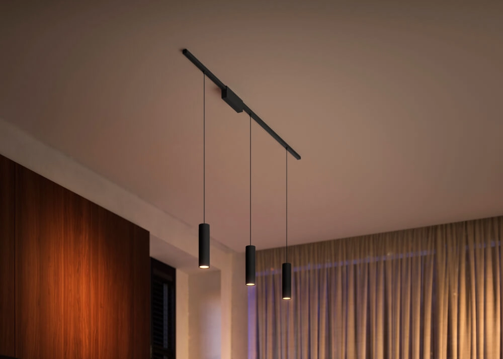 Hue Perifo - White and color set van 3 hanglampen zwart Philips 8719514407725