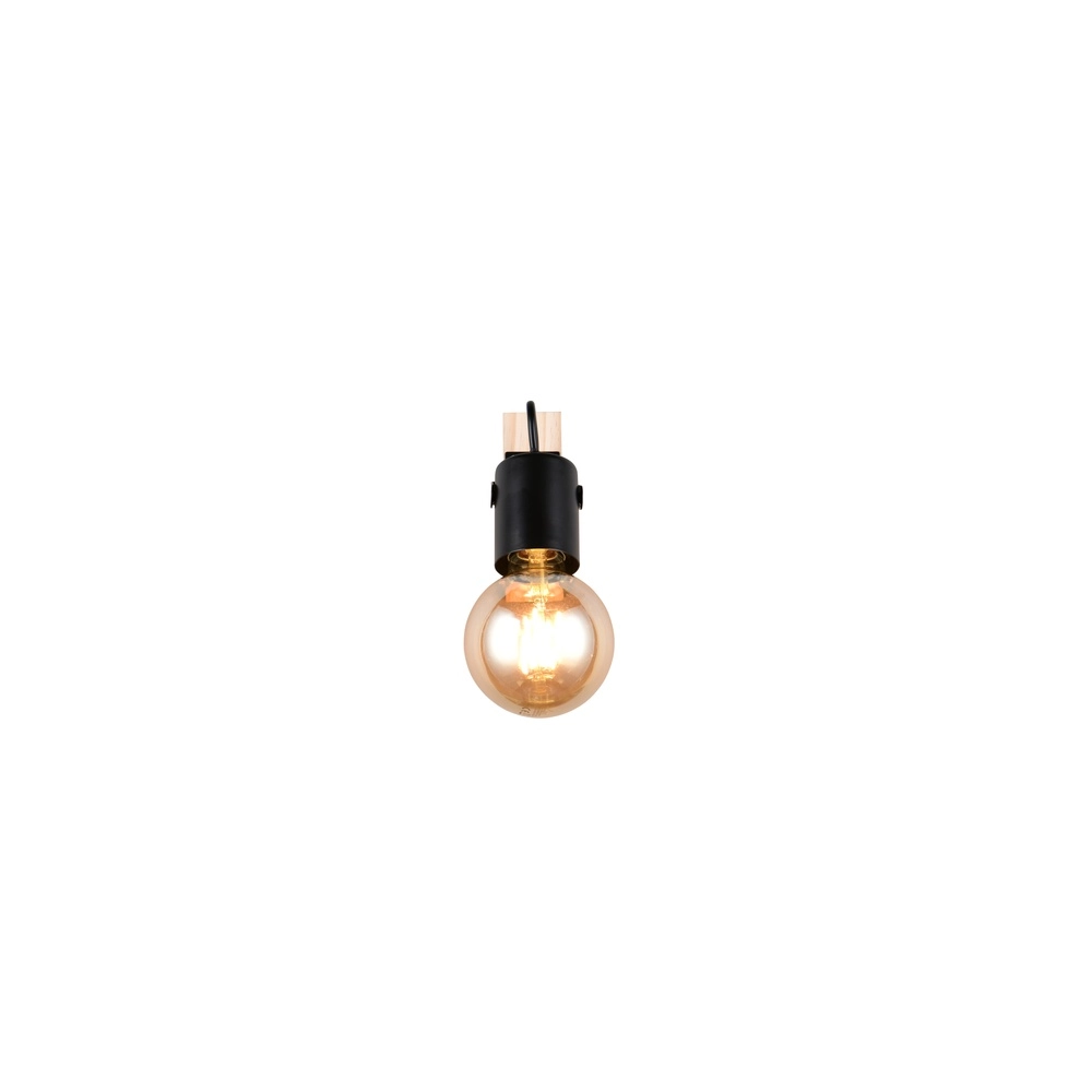 Plafondlamp Lynar zwart met hout Trio 4017807670684