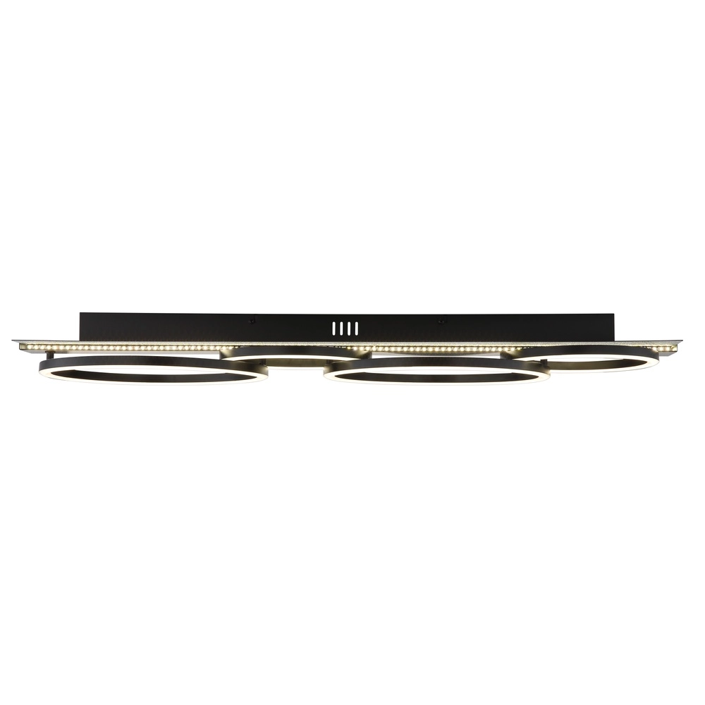 Zwarte plafondlamp Norberto 4 ringen Globo 9007371575831