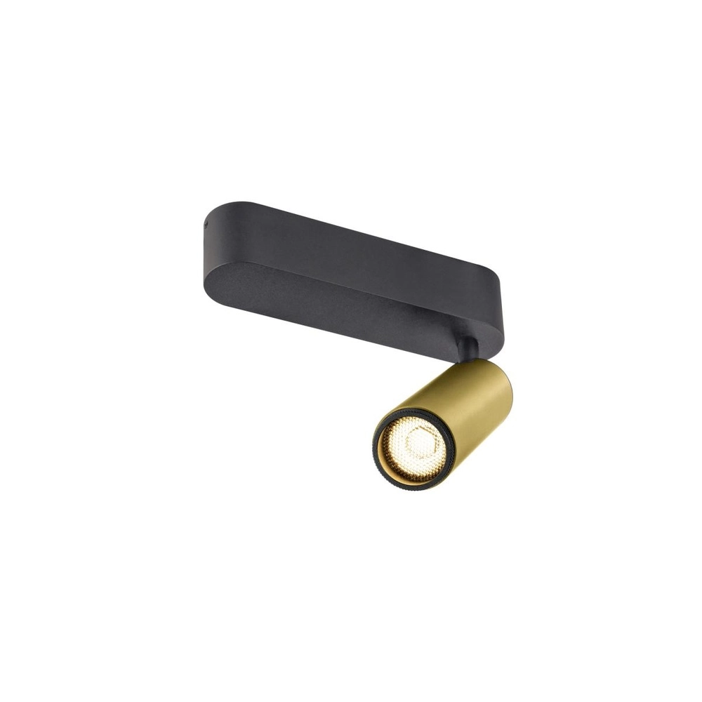 Opbouwspot Grip! M goud met zwart 3000K