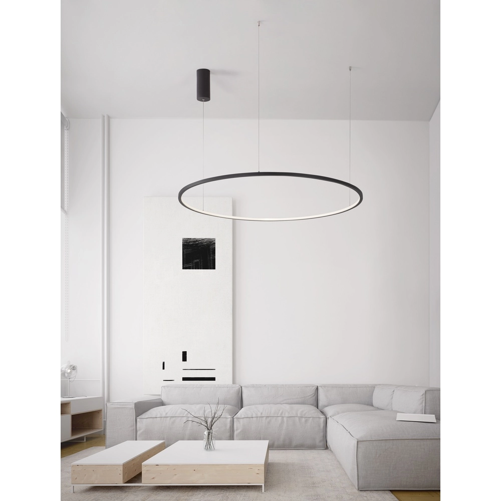 Ronde hanglamp Tarquin zwart Ø 100cm Lyora 5212017438348