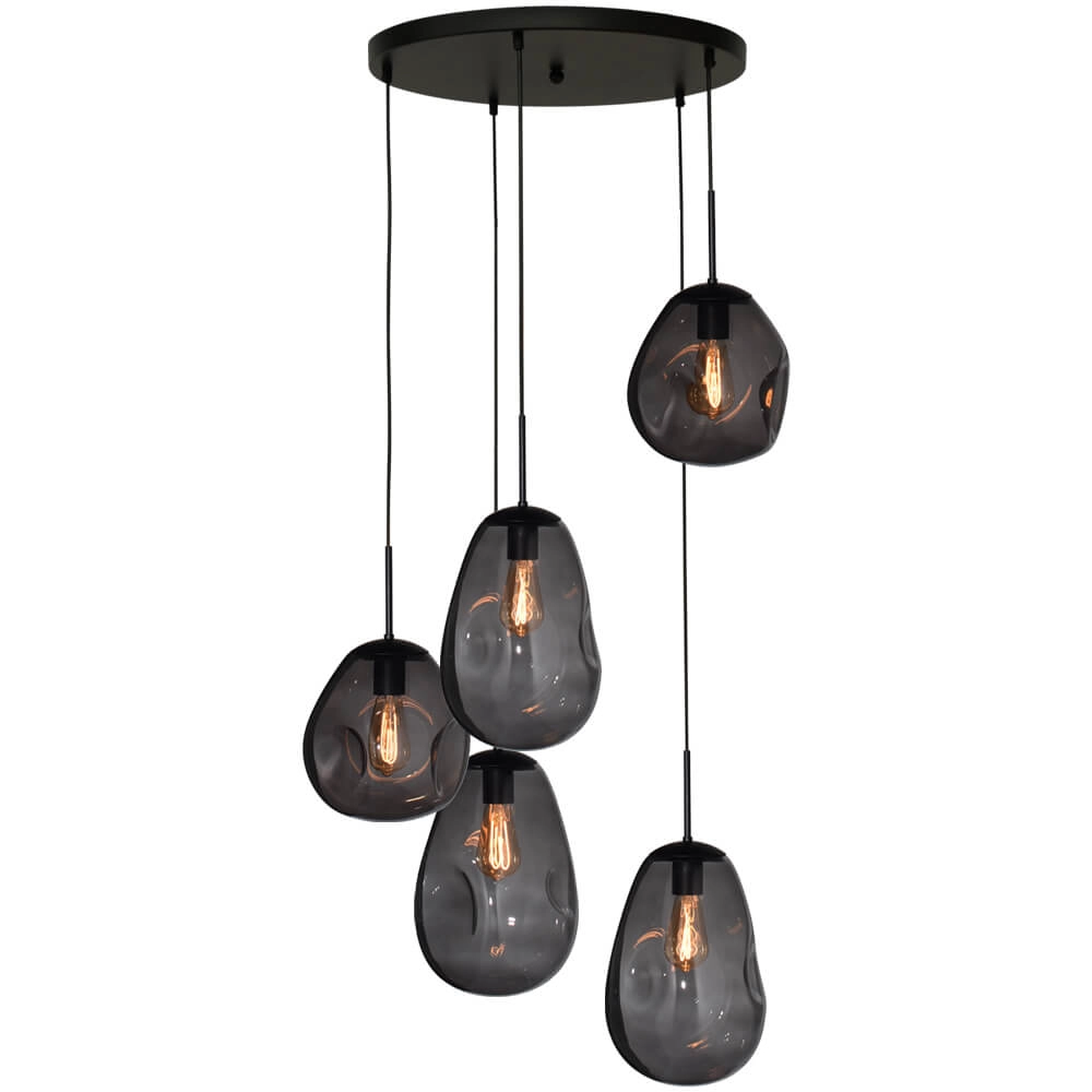Vide hanglamp Lava 5x smoke glas