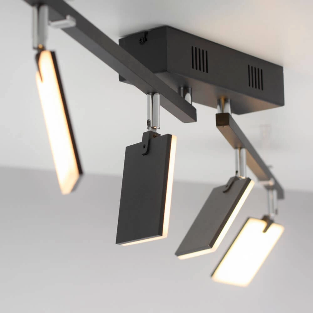 Plafondlamp Pure Mira 4-lichts zwart Paul Neuhaus 4012248359457