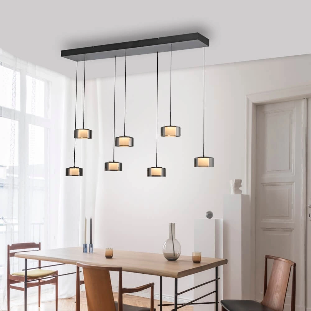 7-lichts hanglamp Rika zwart Paul Neuhaus 4012248383094