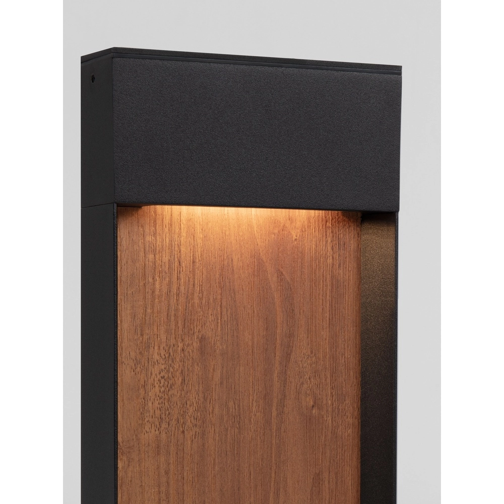 Design tuinlamp Noray zwart met hout 40cm - 3000K Lyora 5212063504325