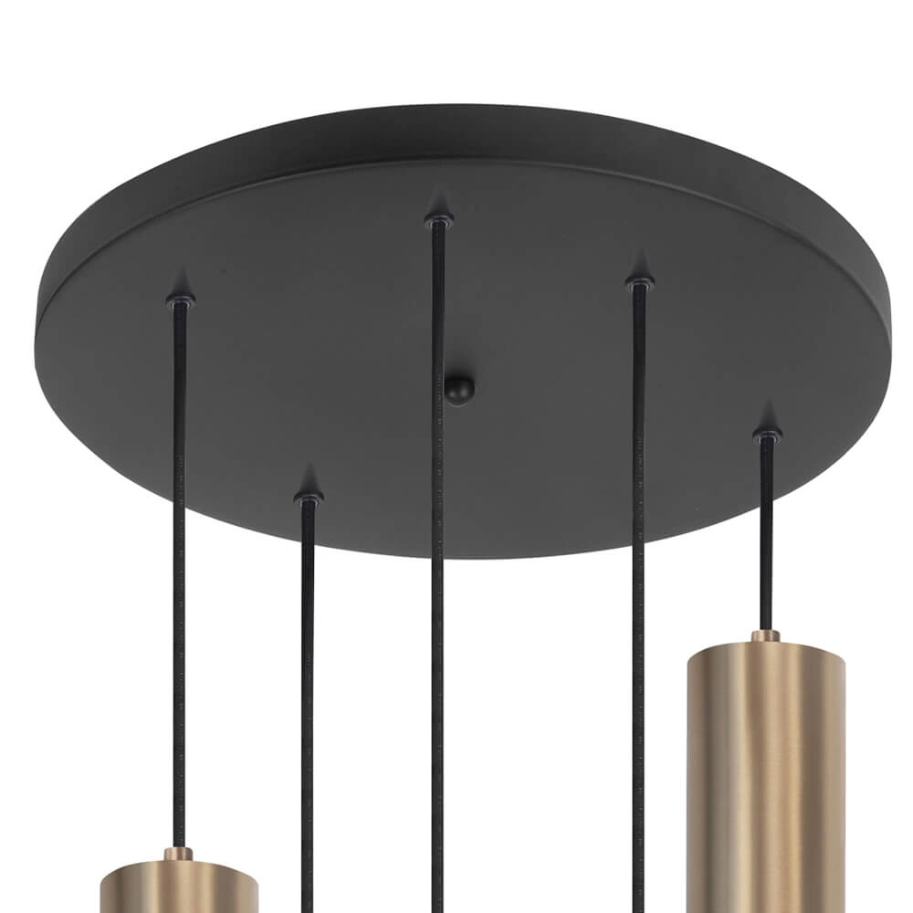 Ronde pendel hanglamp Perugia mat goud - 5x GU10 Highlight 8718379046827