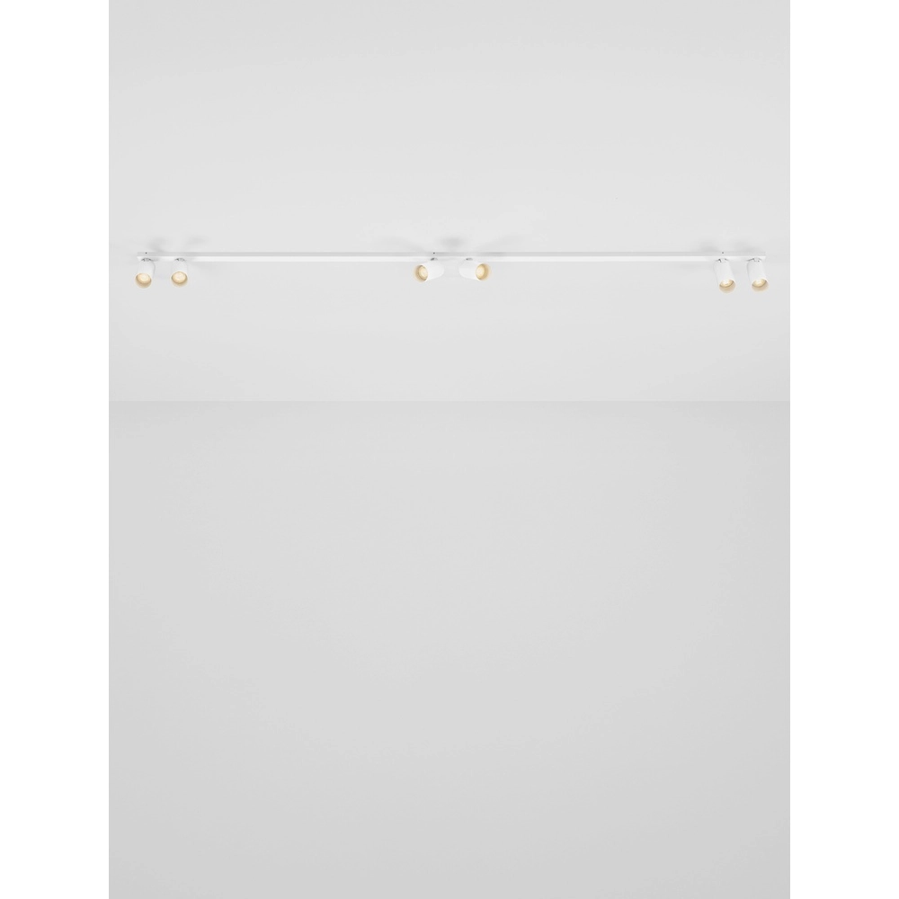 6-lichts plafondlamp Oso wit