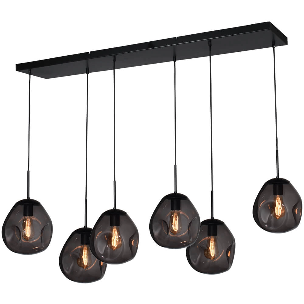 Hanglamp Lava 6x smoke glas Ø 24cm