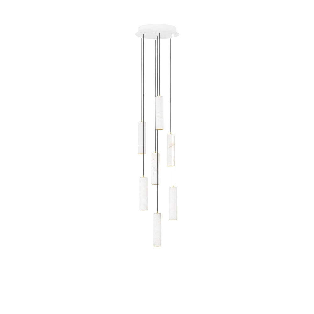 Hanglamp Diletto goud met wit 7-lichts Lyora 5212063503236