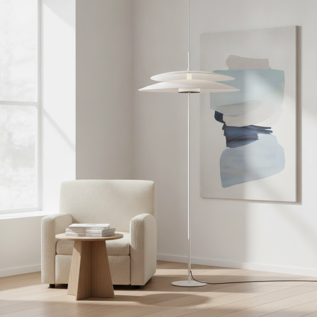 Vloerlamp Olea design wit Ø 35cm
