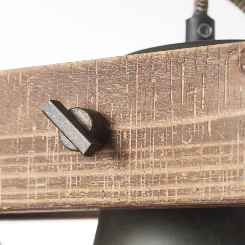 3-lichts hanglamp Decca zwart met bruin Brilliant 4004353361487