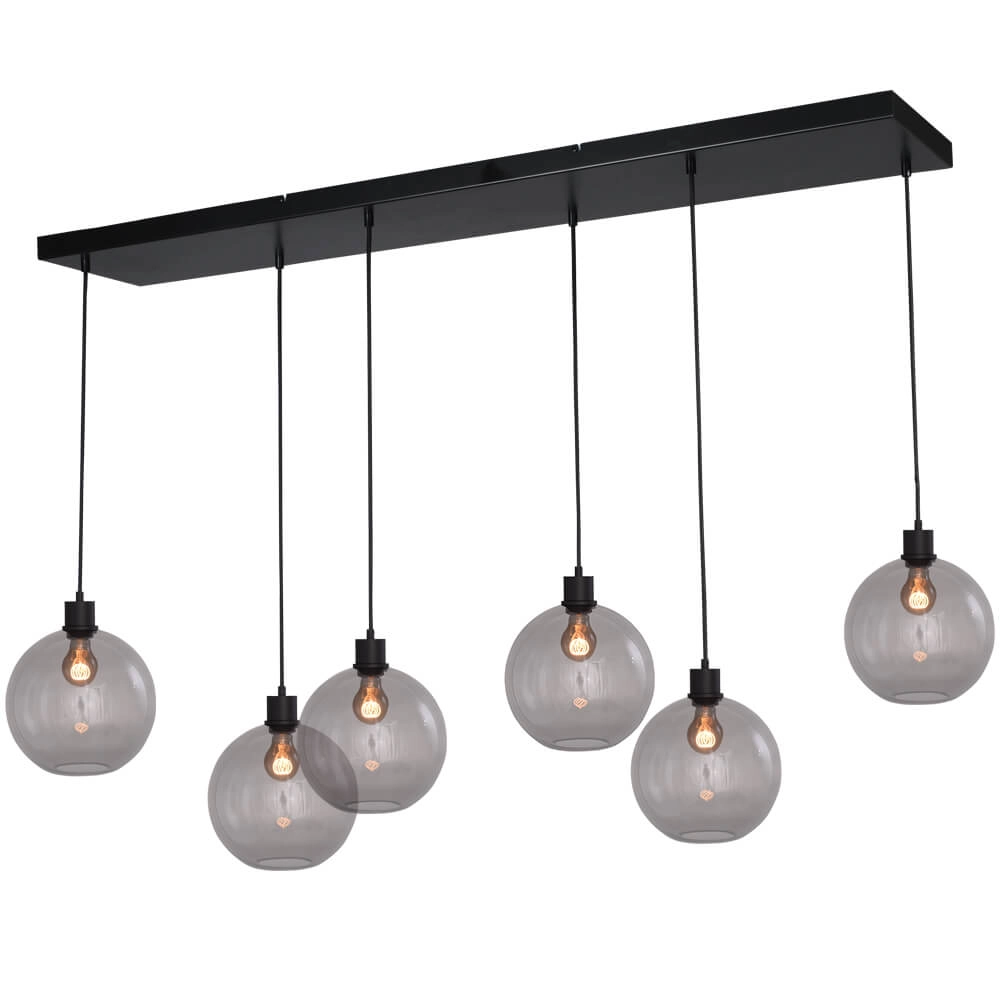 Hanglamp Lazise 6x Ø 25cm zwart