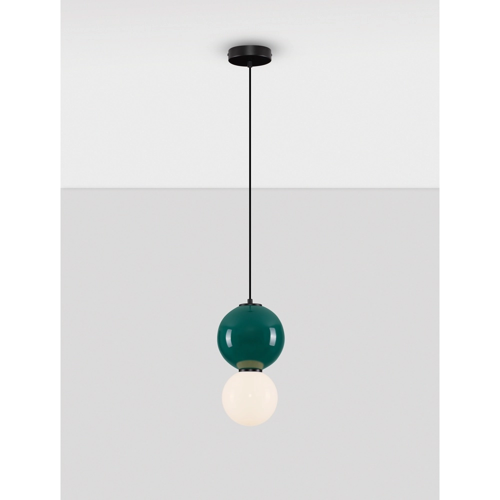 Hanglamp Noesis Ø 18cm groen met wit Lyora 5212017483683