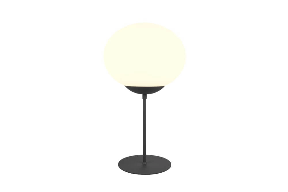 Tafellamp Fomento Ø 30cm - zwart met wit glas Trio 4017807616163