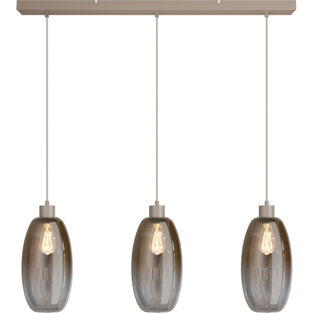 Glazen hanglamp Olive 3x Ø 18,5cm - zand