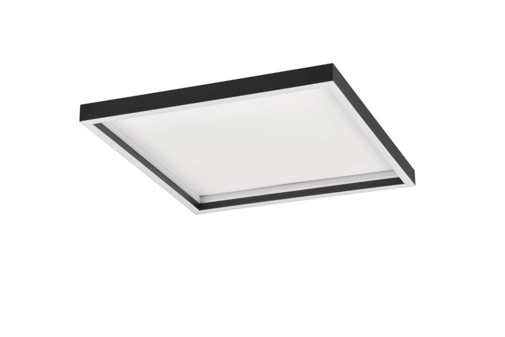 Vierkante zwarte plafonniere Rotonda