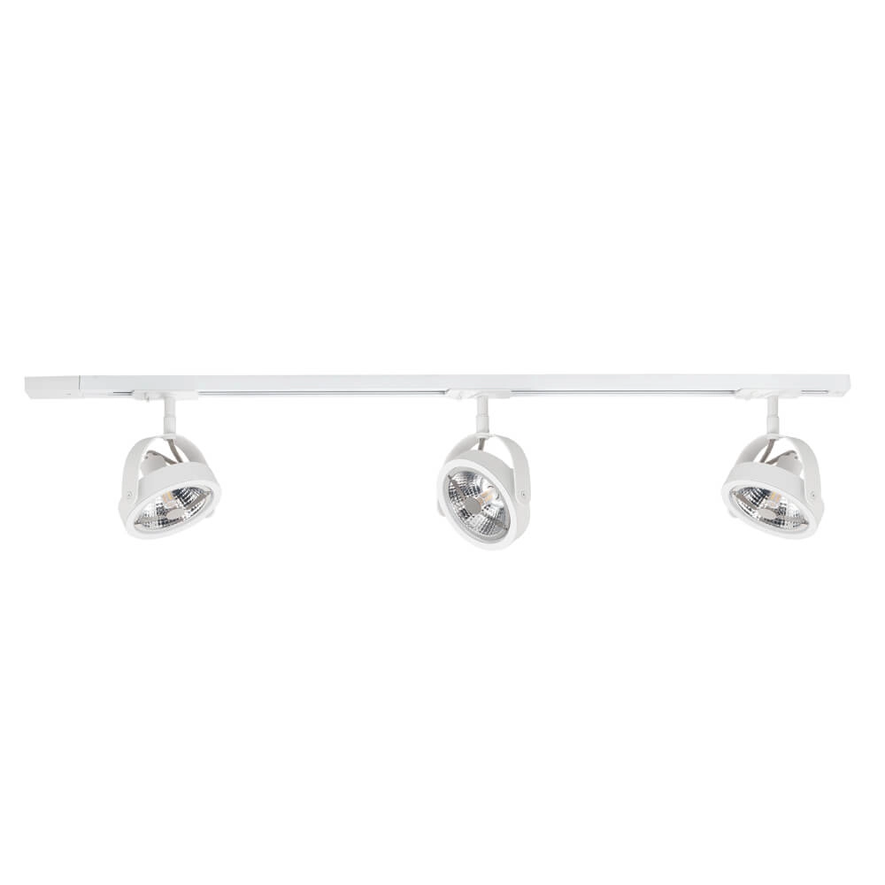 1-fase railset 100cm Malta wit met 3 spots