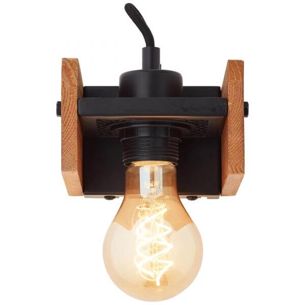 Plafondlamp Calandra houtbruin met zwart Brilliant 4004353394423