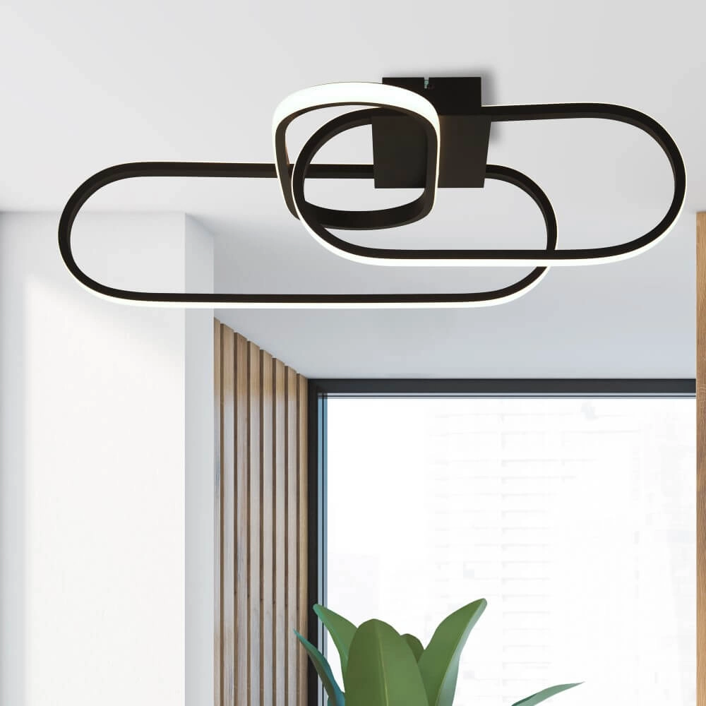 Strakke zwarte plafondlamp Clip Searchlight 5053423227405