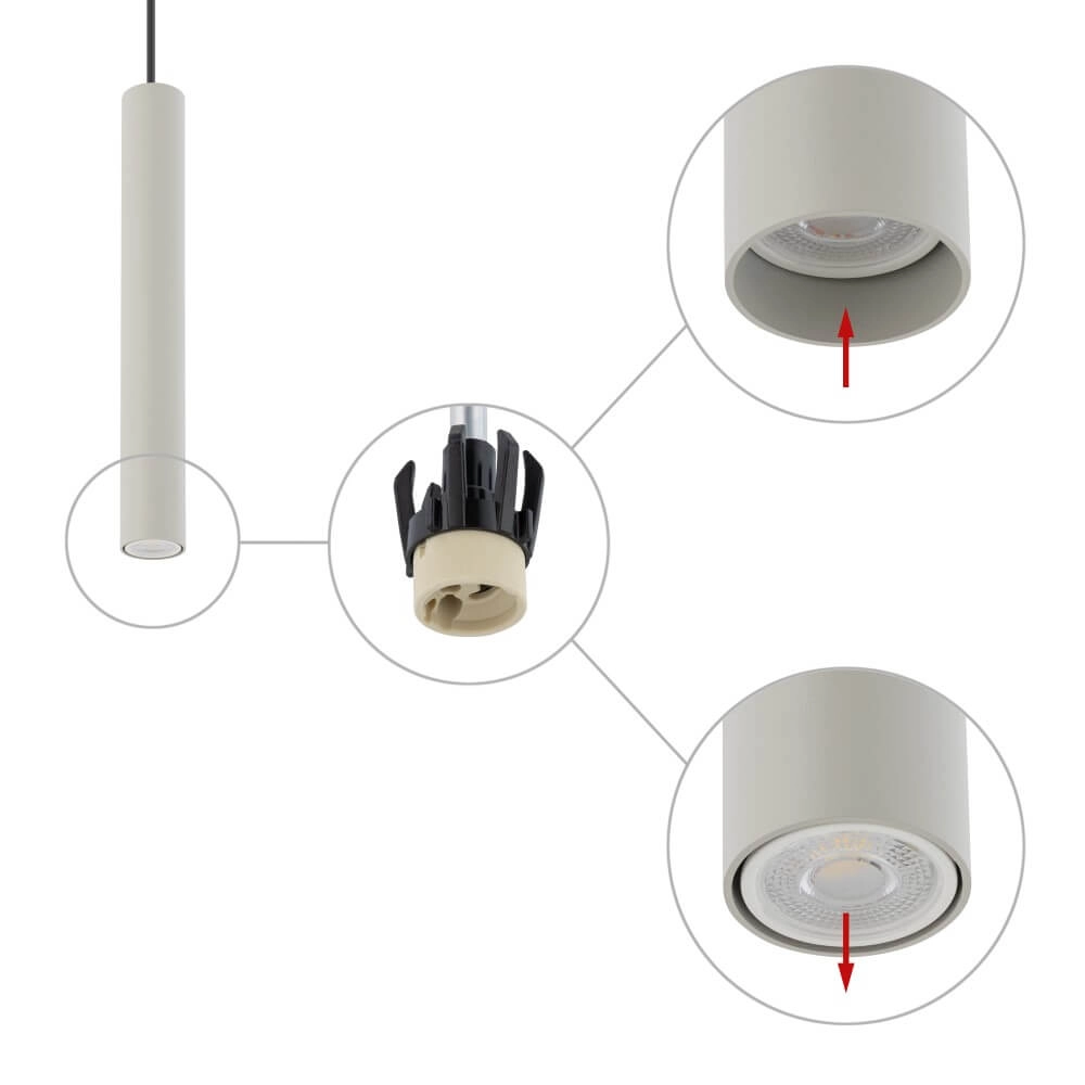 Smalle pendel Fourty M lichtgrijs Lyora 5903139109024