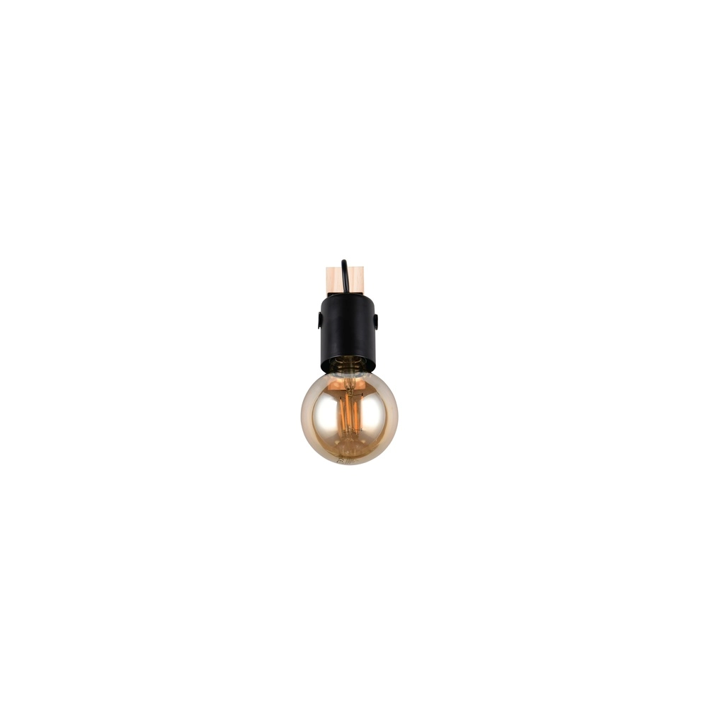 Plafondlamp Lynar zwart met hout Trio 4017807670684