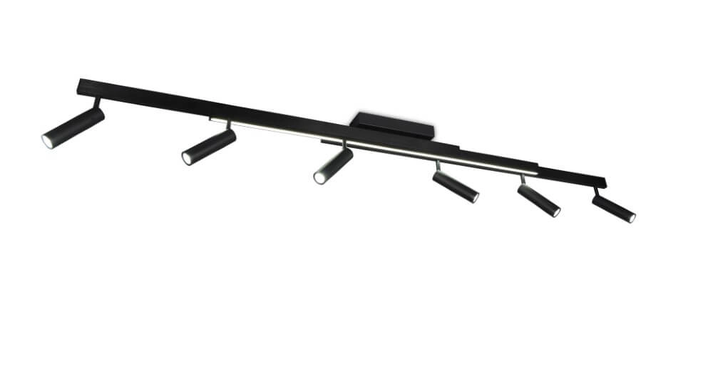 6-lichts led spot Zeno zwart Trio 4017807627312