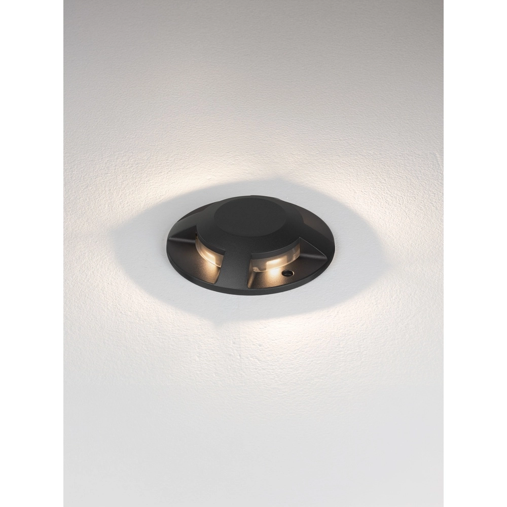 Platte opbouw grondspot Grado zwart - 13W Lyora 5212017497918