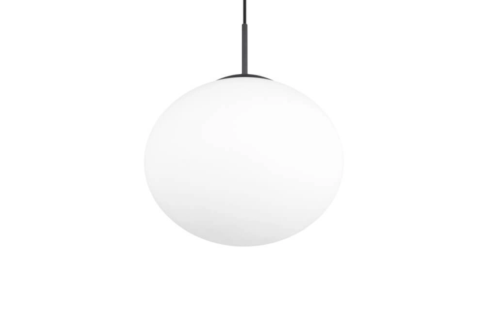Ovale hanglamp Fomento Ø 30cm - zwart met wit glas Trio 4017807616200