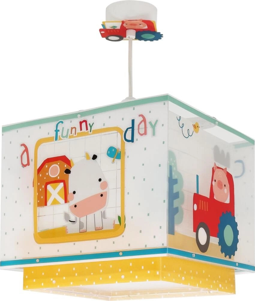 Kinderkamer hanglamp My Farm geel met wit