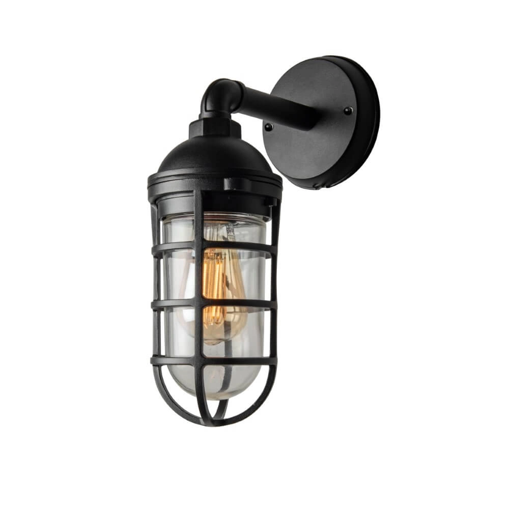 Zwarte wandlamp Olbia nostalgisch