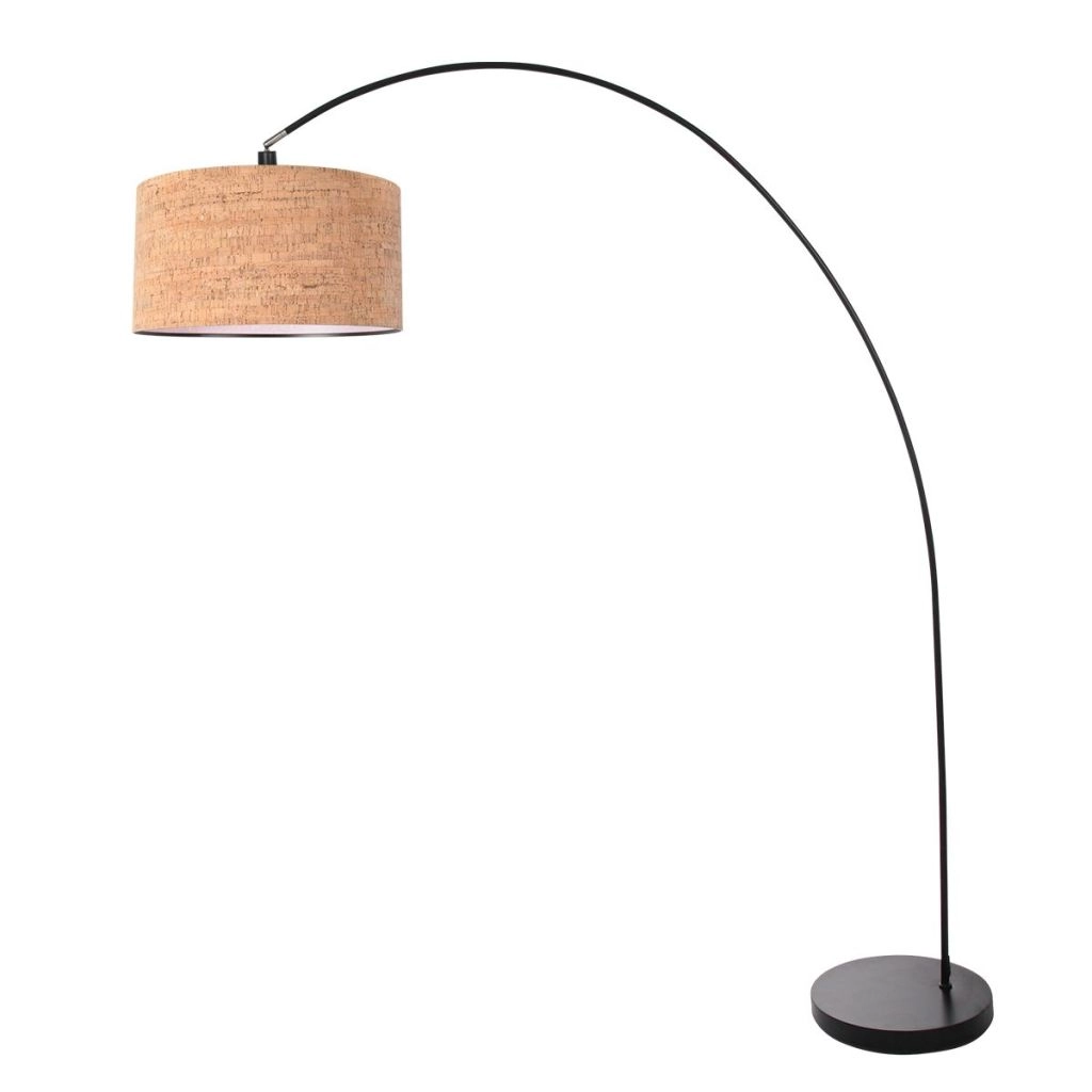 Zwarte booglamp Solva met kurk kap Ø40cm Steinhauer 8712746180480