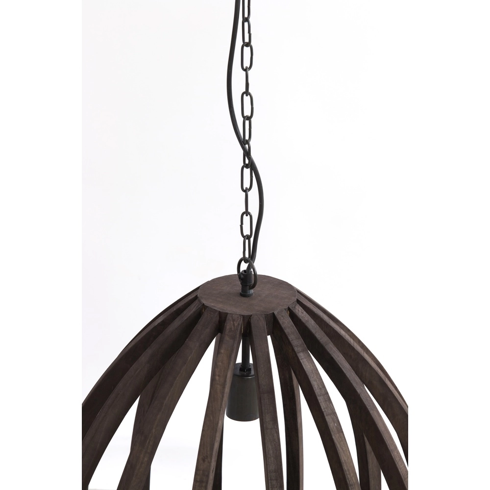 Houten hanglamp Barsia Ø 50cm - walnoot kleur Light & Living 8717807701055