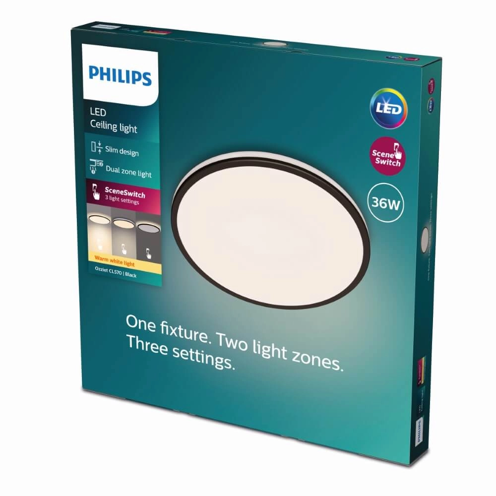 Witte plafonnière Ozziet Ø 50cm Philips 8719514432086