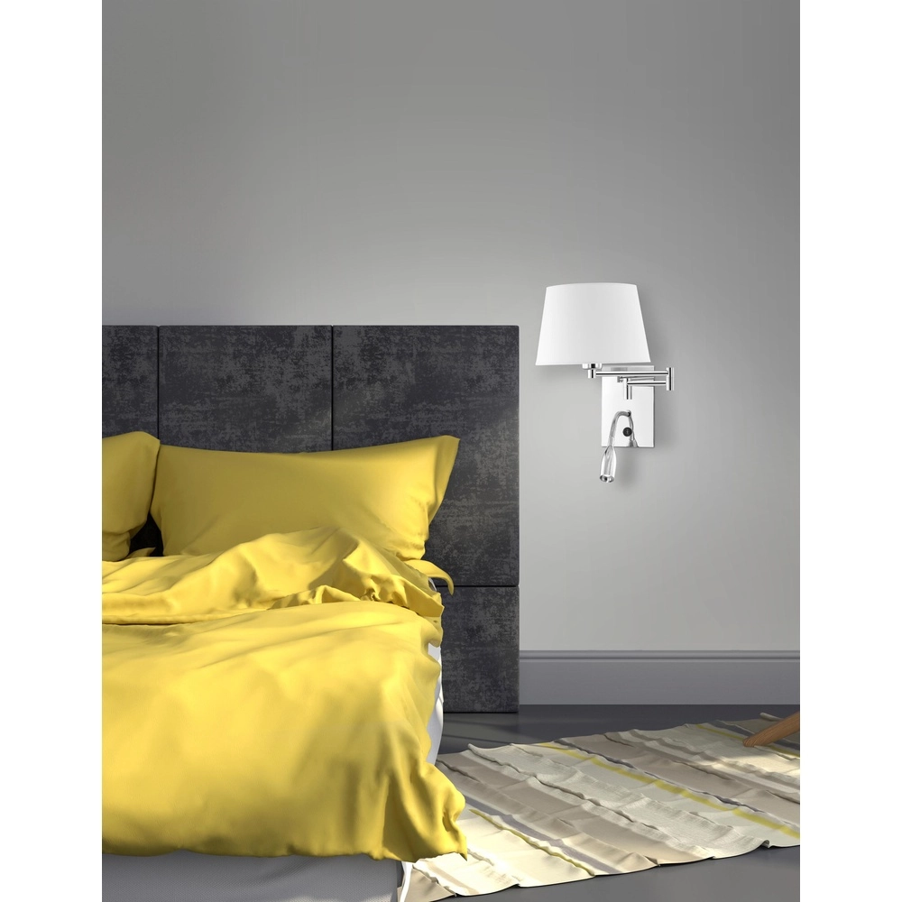 Wandlamp Cingo chroom met wit