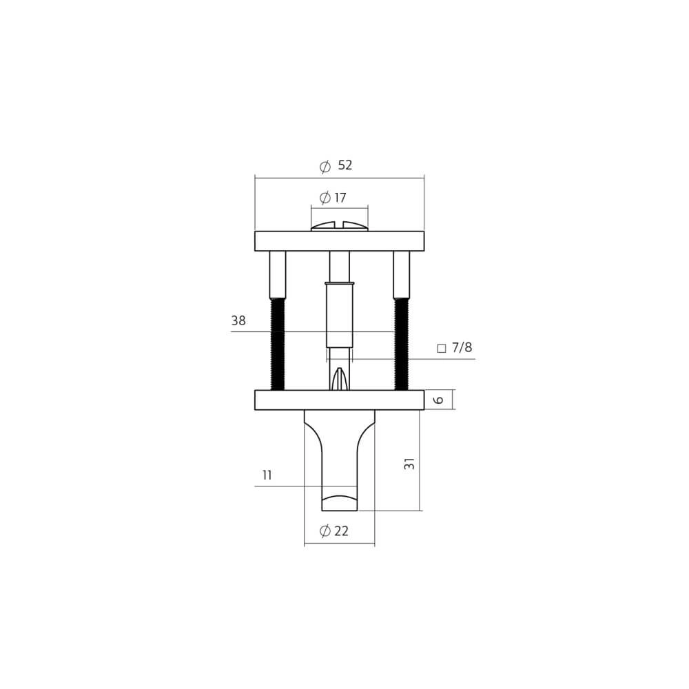 WC-sluiting Tira rond brons Ø 52mm Intersteel 8714186695784