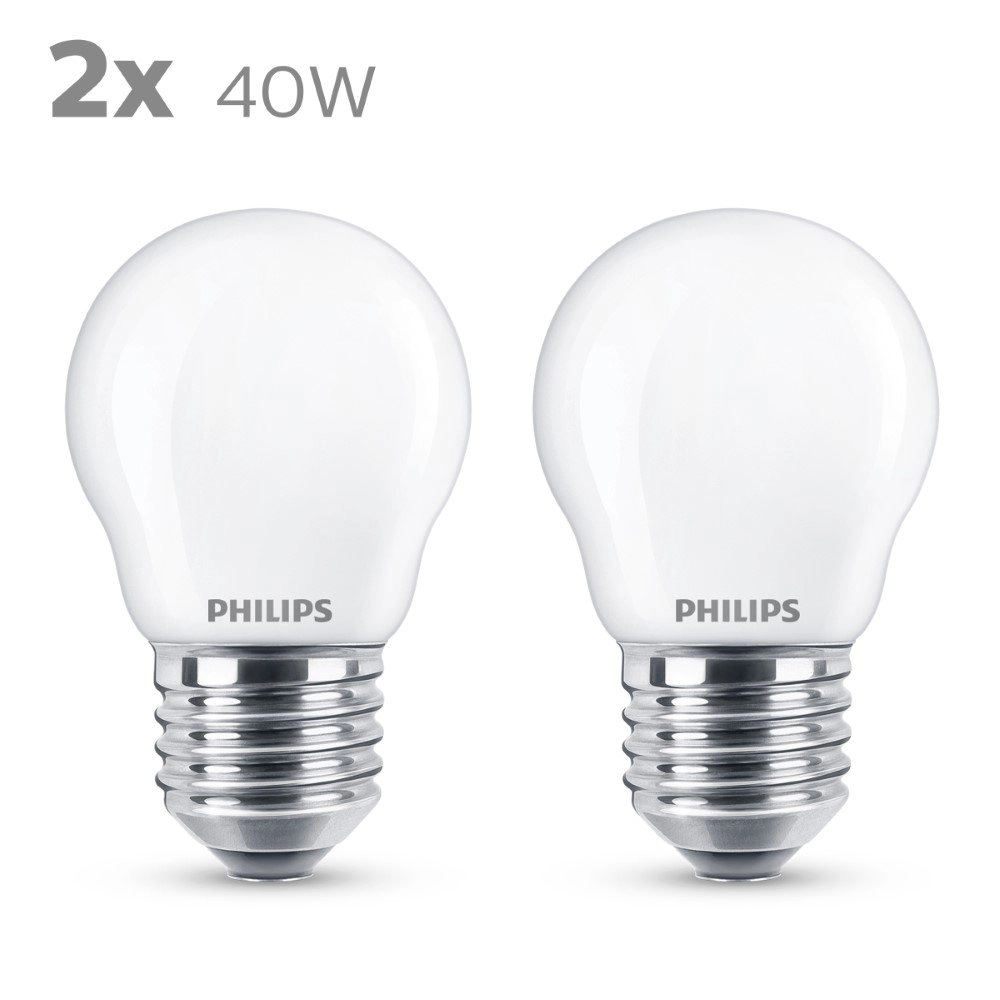 Lichtbron kogel 4,3W - E27 - 2700K - 470 lumen set van 2 Philips 8718699763916