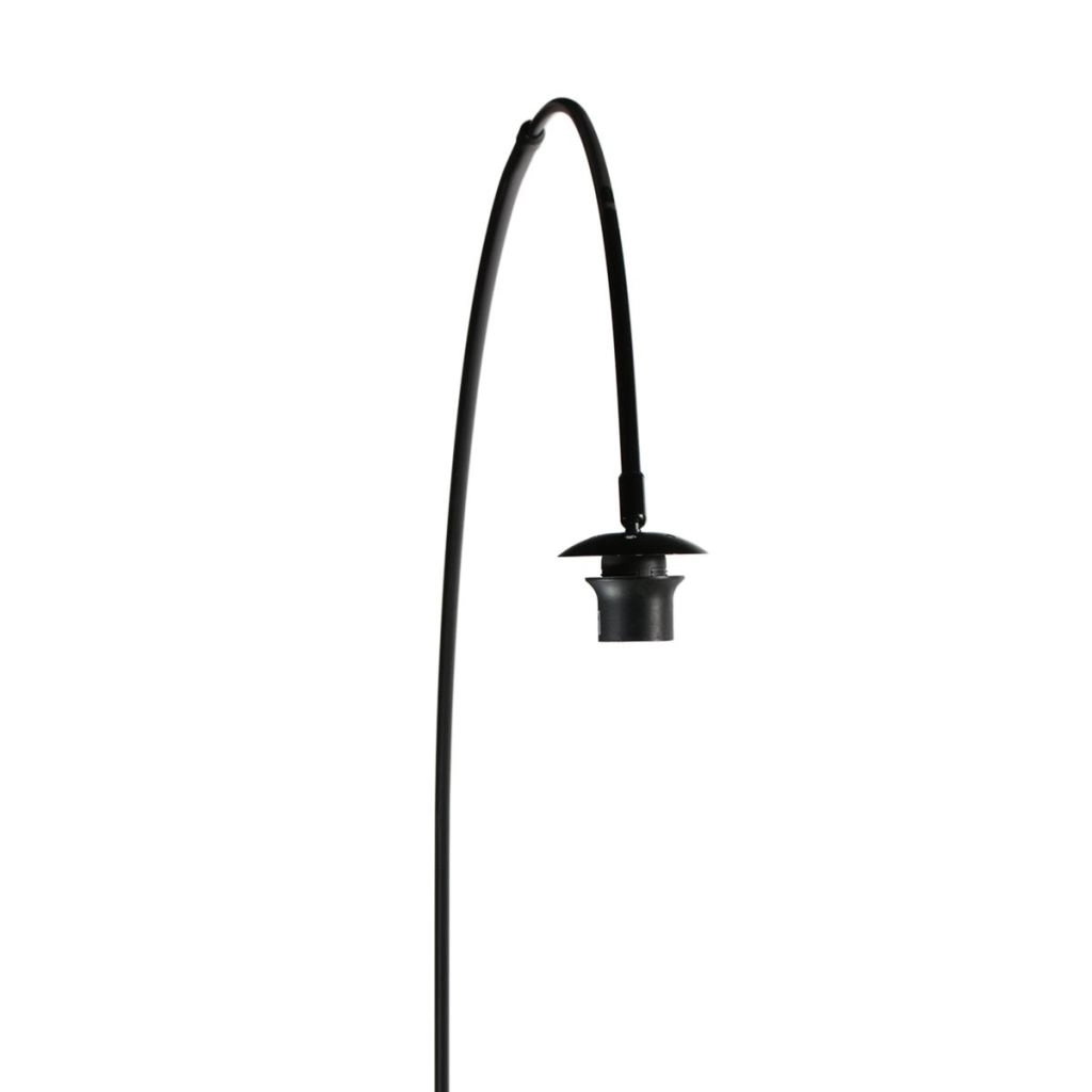 Zwarte vloerlamp Curve met witte kap Ø60cm Steinhauer 8712746185379