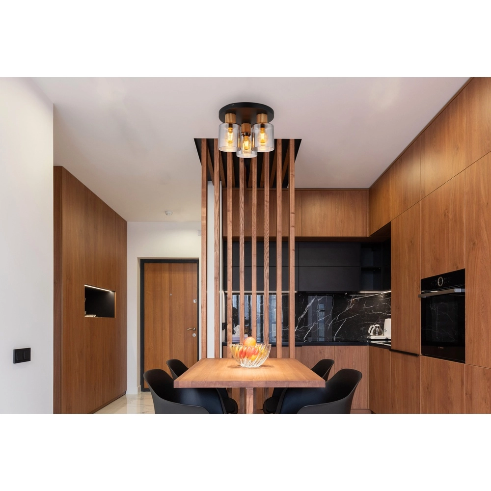 Design plafondlamp Aleidis 3-lichts zwart Globo 9007371509218