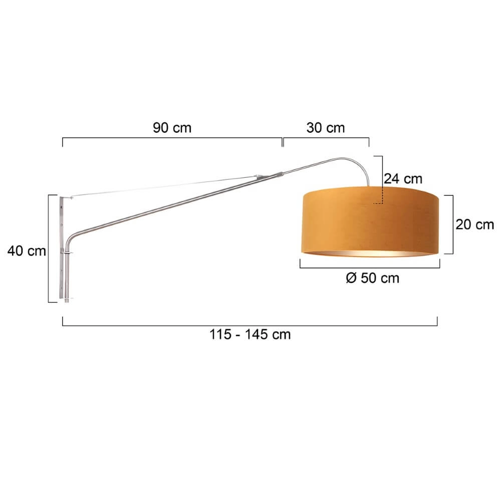 Muur leeslamp Elegant Classy met goud velours Steinhauer 8712746146028