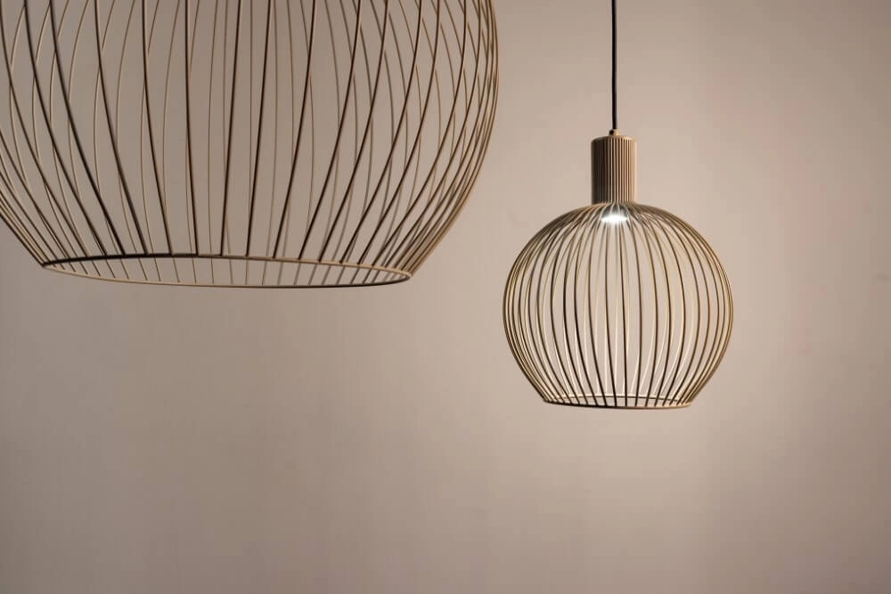 Zandkleurige hanglamp Wire Sand Ø 60cm ETH 8720195307136