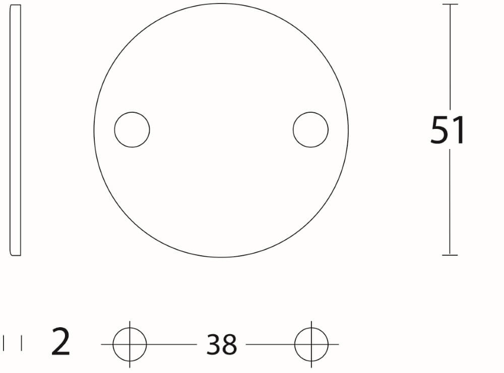 Plat rozet Tira blind RVS Ø 5cm schroefgat Intersteel 8714186044650
