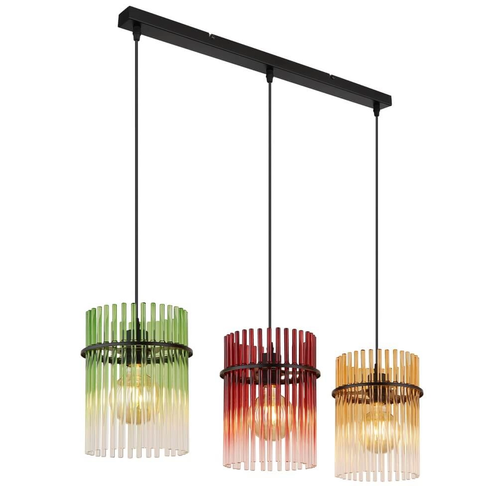 Gouden hanglamp Gorley met glas 3-lichts