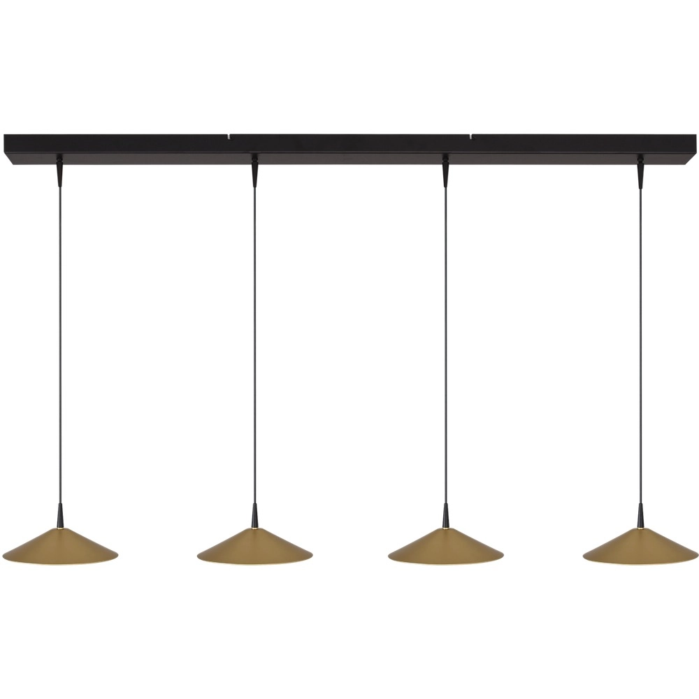 4-lichts hanglamp Ceppo zwart met goud Ø 22cm