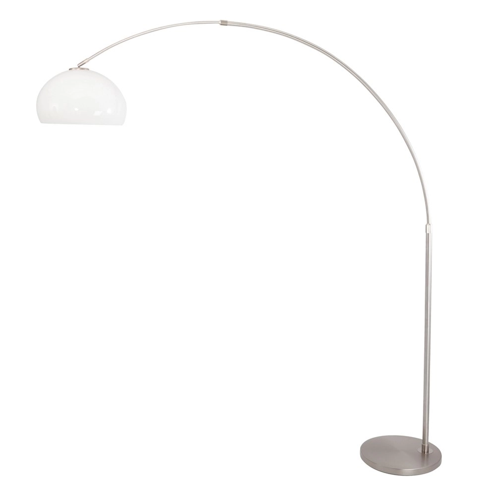 Arc lamp Stresa Rvs met witte lampenkap