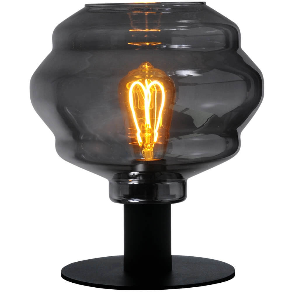 Tafellamp Porto met Ball smoke glas Ø 24cm